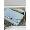mini Kelly 7R/Azur Epsom Silver Hardware