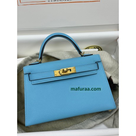 mini Kelly P3/Blue du Nord  Epsom Gold Hardware