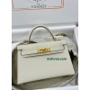 mini Kelly 10/Craie Epsom Gold Hardware