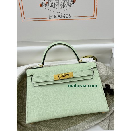 mini Kelly 0S  vertdeau   Hermes Vert fizz  Epsom Gold Hardware