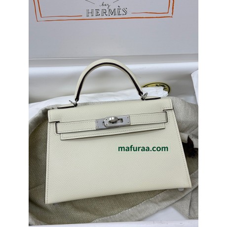 mini Kelly I2/Nata  Epsom Silver Hardware