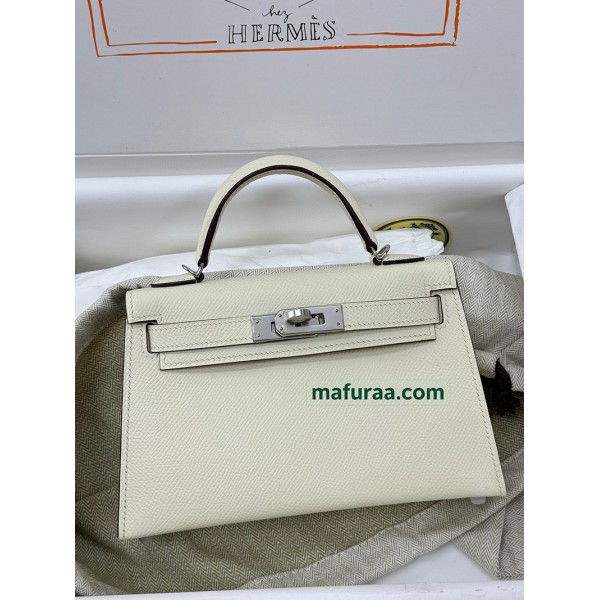 mini Kelly I2/Nata  Epsom Silver Hardware