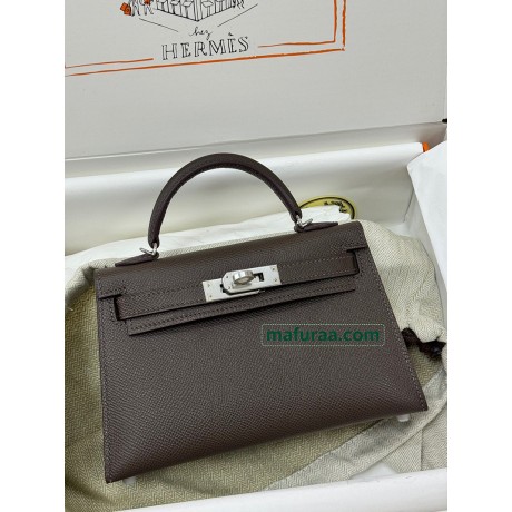 mini Kelly 46//Ebene Epsom Silver Hardware