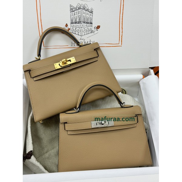 mini Kelly  0M/Chai  Epsom Silver Hardware