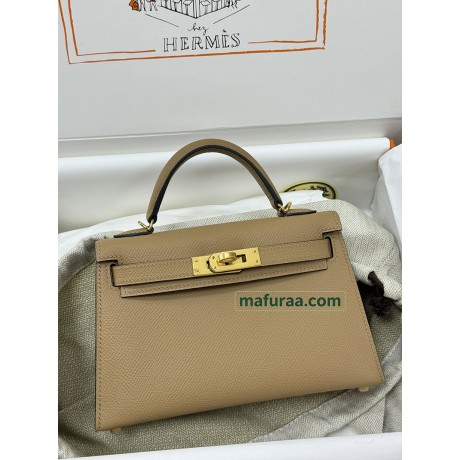 mini Kelly  0M/Chai  Epsom Gold Hardware
