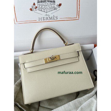 mini Kelly 10/Craie   Epsom Gold Hardware