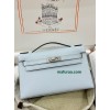 Kelly Pochette  7R/Azur  Epsom Silver Hardware