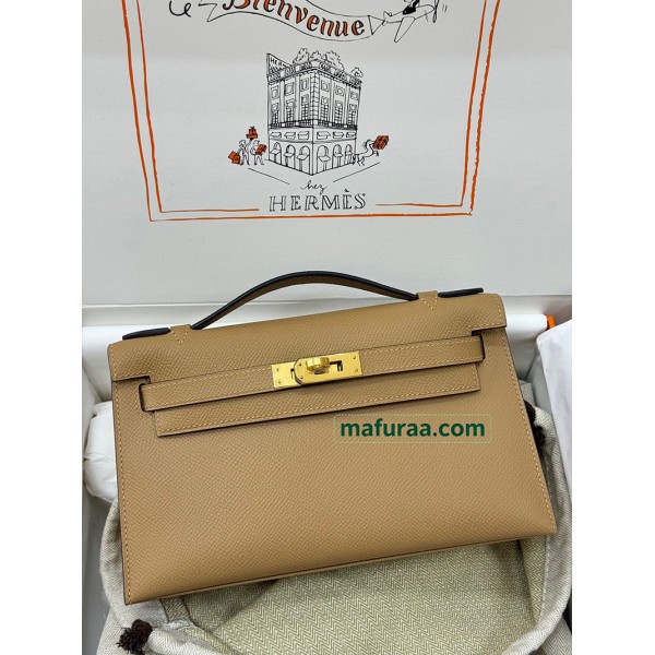 Kelly Pochette 0M/Chai Epsom Gold Hardware