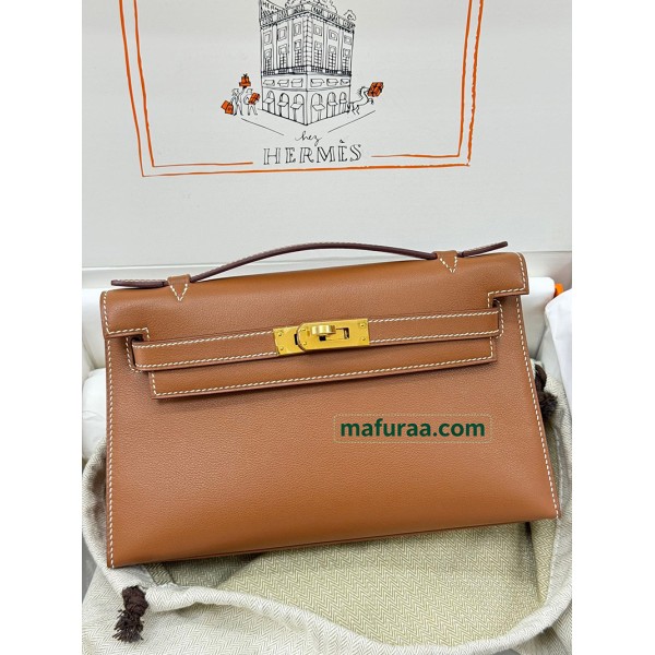 Kelly Pochette 37 Gold swift  Gold Hardware 