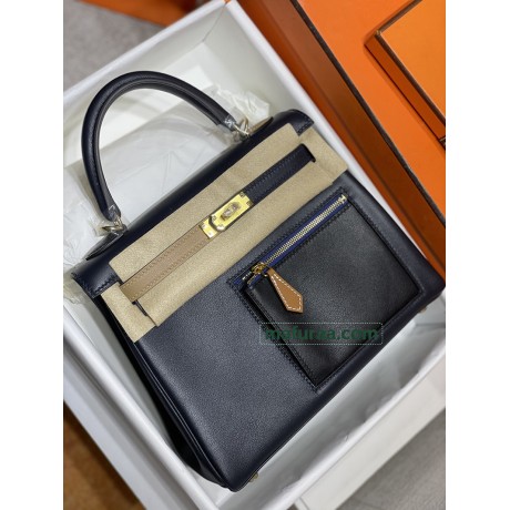 Kelly 25cm 2Z/ Blue nuit  Gold Hardware