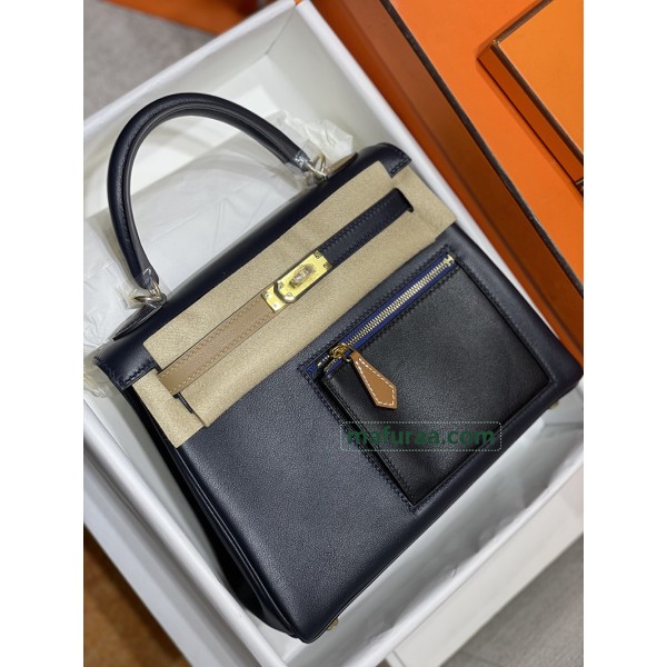 Kelly 25cm 2Z/ Blue nuit  Gold Hardware