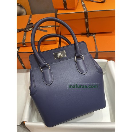 HERMÈS /73/Blue Saphir   swift  Silver Hardware