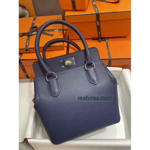 HERMÈS /73/Blue Saphir   swift  Silver Hardware