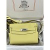 Kelly messenger 25cm 1Z/Jaune Poussin   Silver Hardware